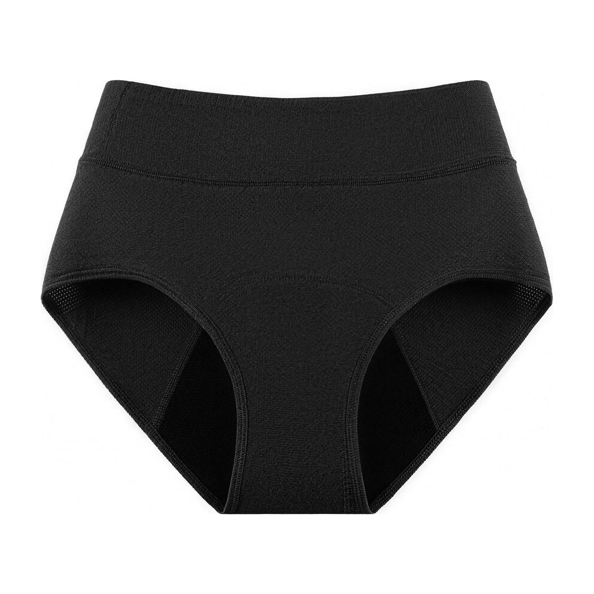 Maven Nove P14 leak proof high-waist brief in Midnight Black, product front view