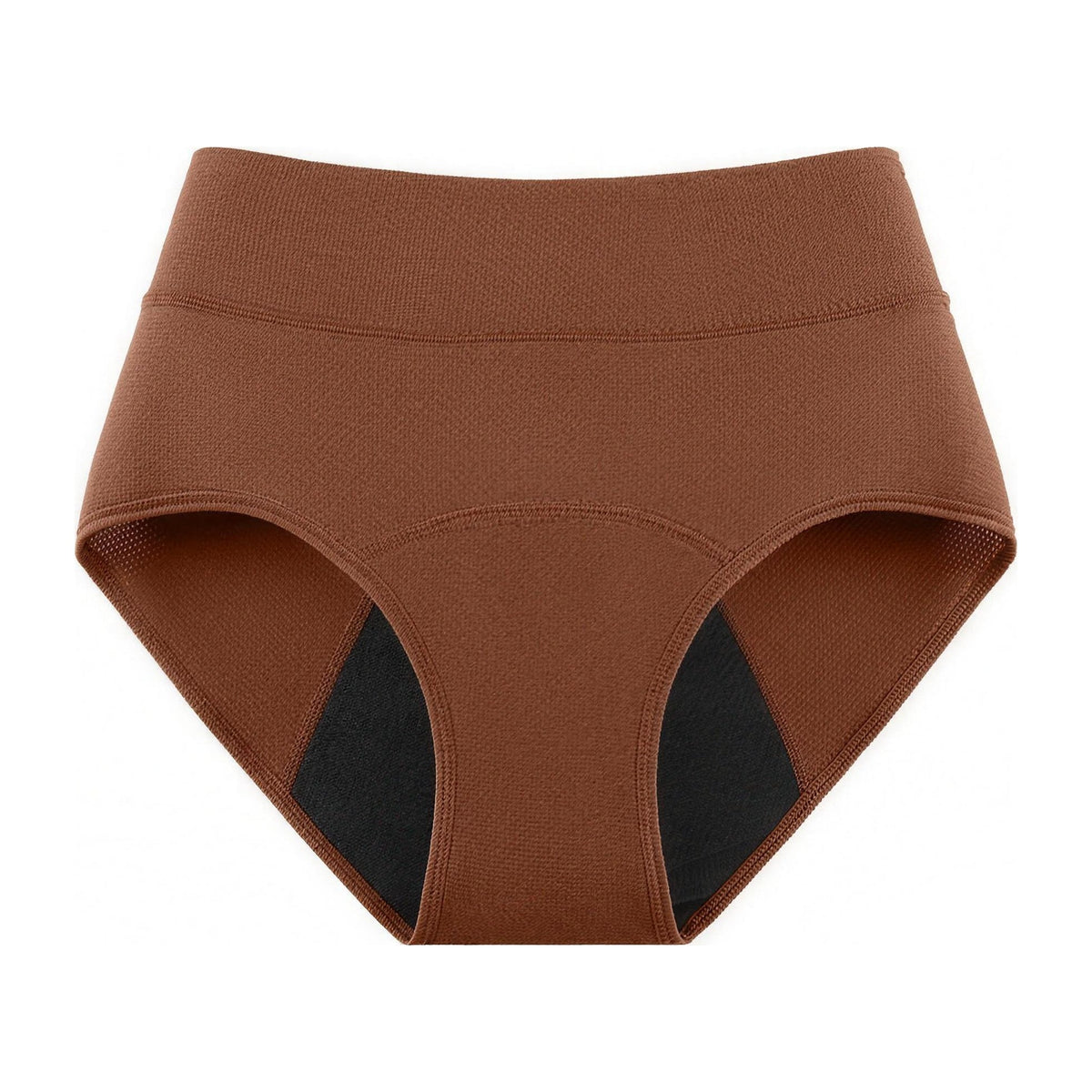 Maven Nove P14 leak proof high-waist brief in Caramel, product front view