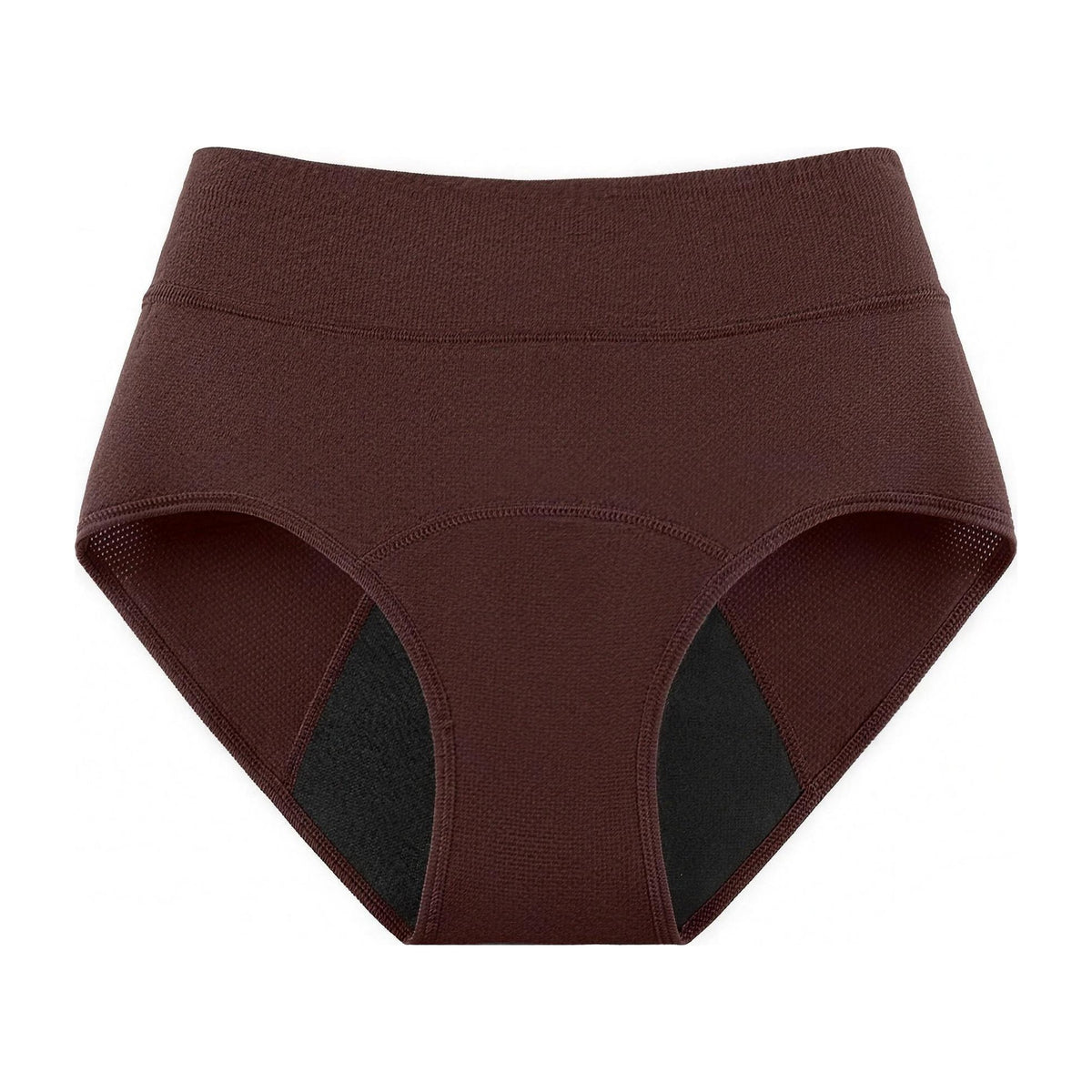 Maven Nove P14 leak proof high-waist brief in Espresso, product front view