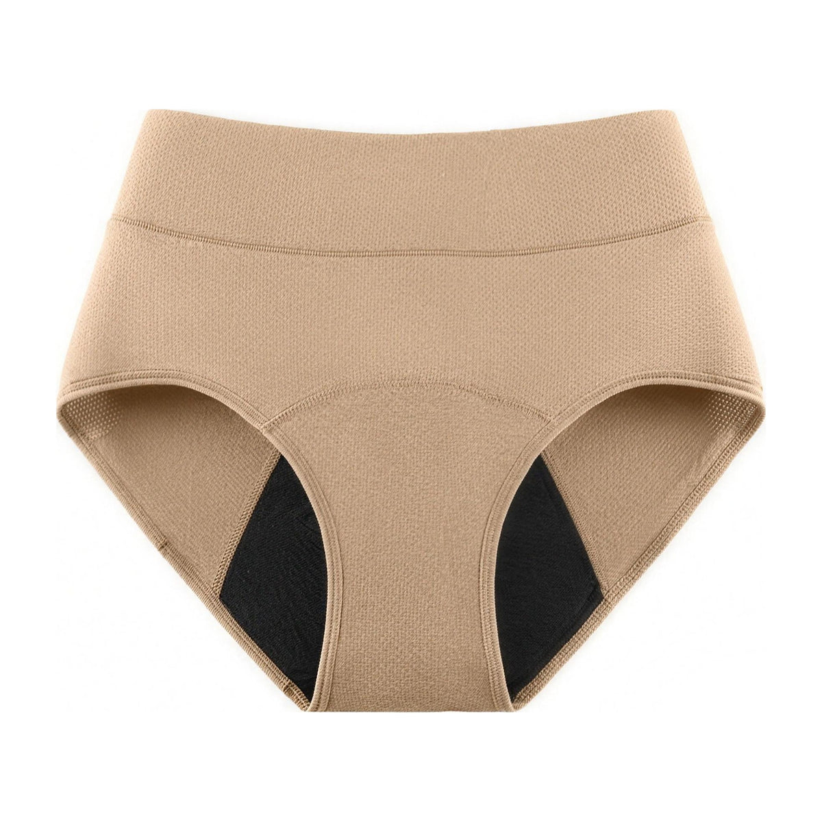 Maven Nove P14 leak proof high-waist brief in Sand, product front view